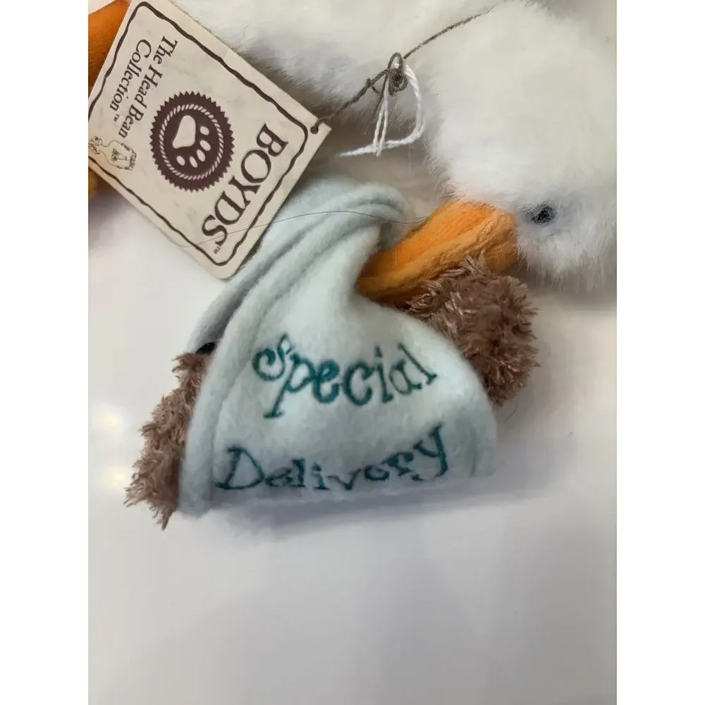Vintage Boyds Bears Special Delivery Stork Holding Baby Bear in Blanket Plush